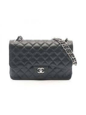 Chanel Shoulder Bag Maxi Quilted 30 Classic Large Double Flap Black Caviar